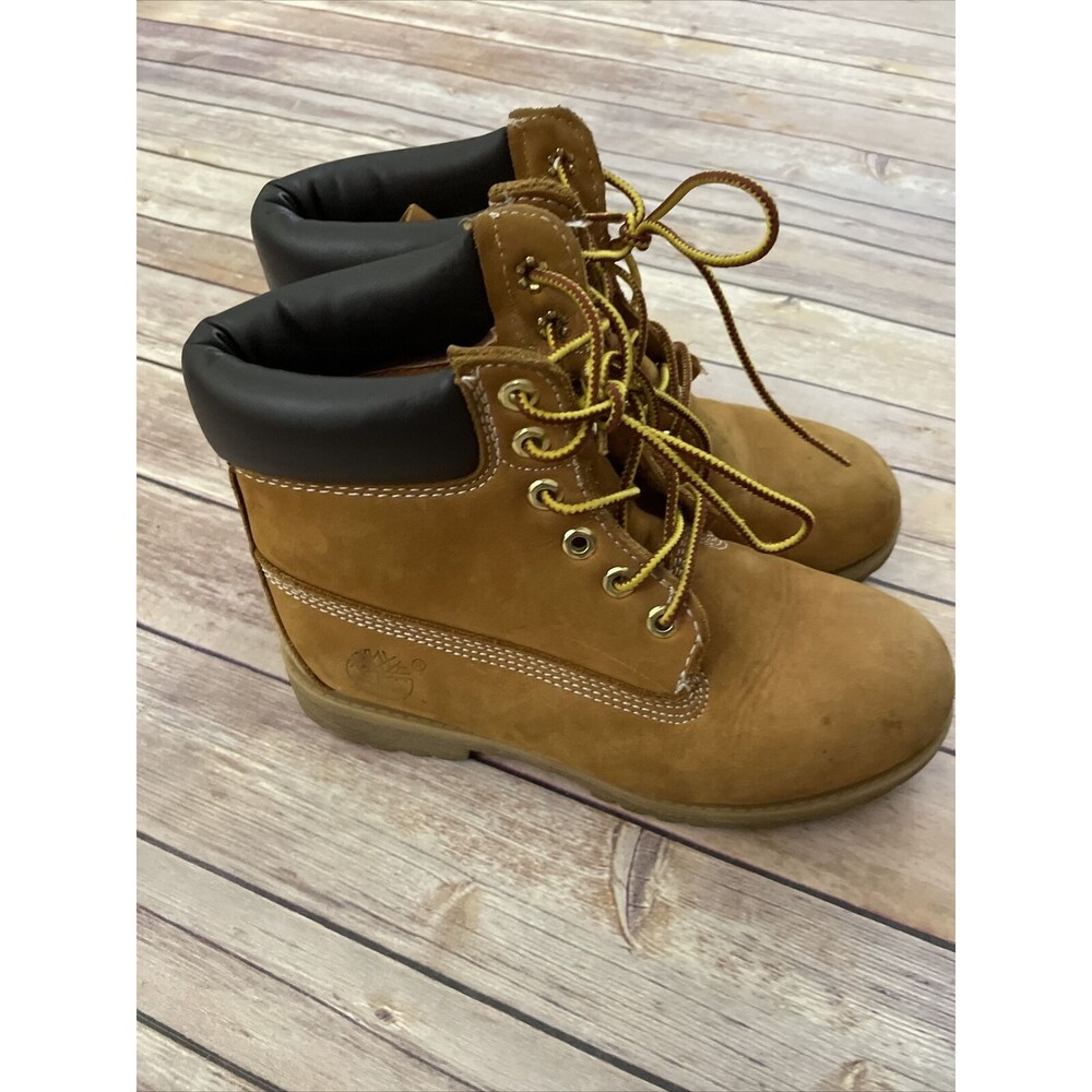 Timberland  Wheat Nubuck Lace Up Premium Waterproof 6” Boots Men’s Size 5.5 - Picture 4 of 8